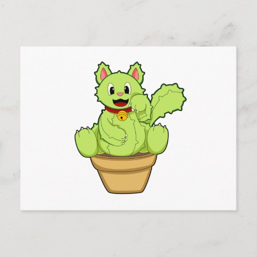 Kat als Cactus Briefkaart (Voorkant)