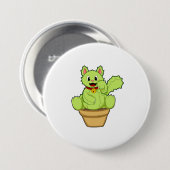 Kat als Cactus Ronde Button 7,6 Cm (Voorkant /achterkant)