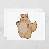 Kat als Dartsspeler met Pijlen Briefkaart (Voorkant / Achterkant)