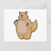 Kat als Dartsspeler met Pijlen Briefkaart (Voorkant)