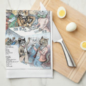 Kat als ober, Louis Wain Theedoek (Quarter Fold)