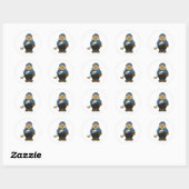 Kat als Postman met envelop en tas Ronde Sticker (Vel)
