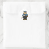 Kat als Postman met envelop en tas Ronde Sticker (Tas)