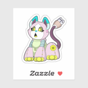 Kat als Robot Sticker