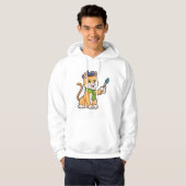 Kat als schilder met penseel en karf hoodie (Voorkant volledig)