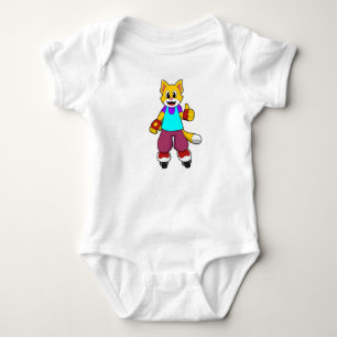 Kat als Skater met gealigneerde schaatsen Romper