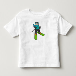 Kat als Skier met skiën Kinder Shirts