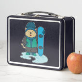 Kat als Snowboarder met Snowboard (In situ)