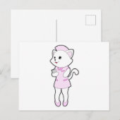 Kat als verpleegster met notitieblok briefkaart (Voorkant / Achterkant)