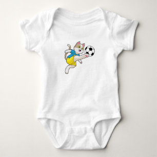 Kat als Voetbalspeler met Voetbal Romper
