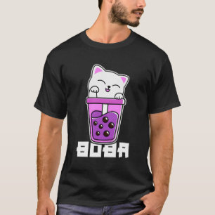 Kat Anime Bubble Tea Boba Neko Kawaii N T-shirt