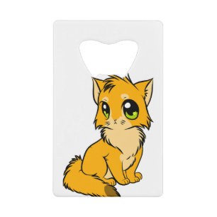 Kat anime Schattige kitten figuur lijn kunst Kredietkaart Flessenopener