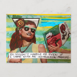Kat ansichtkaart door bad girl art briefkaart