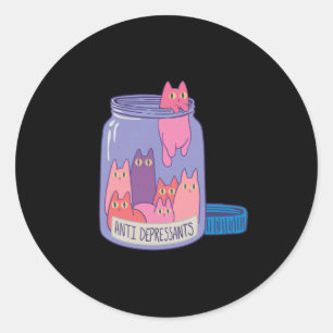 Kat-antidepressiva Ronde Sticker