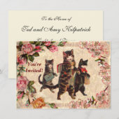 Kat   Antiek Kittens Kaart (Voorkant / Achterkant)