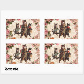 Kat   Antiek Kittens Rechthoekige Sticker (Vel)