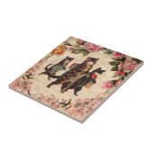 Kat Antiek Kittens Tegeltje (Zijkant)