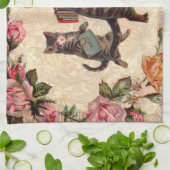 Kat   Antiek Kittens Theedoek (Gevouwen)