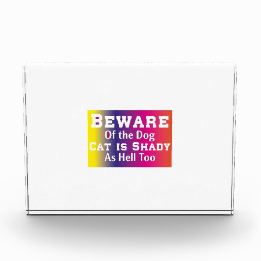 Kat Art Beware van de hond Fotoblokken (Voorkant)