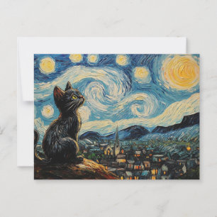 Kat art briefkaart