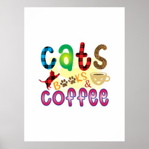 Kat Art Cats Books Koffie Poster
