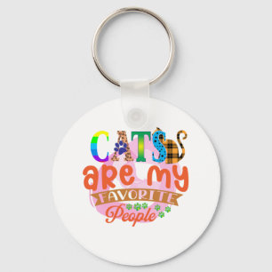 Kat Art Cats zijn mijn favoriete mensen Sleutelhanger