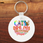 Kat Art Cats zijn mijn favoriete mensen Sleutelhanger (Voorkant)