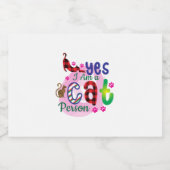 Kat Art I A Cat Person Sparkling Wijnetiket (Enkel label)