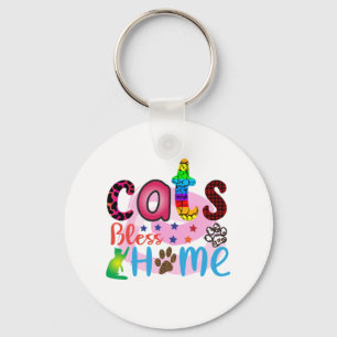 Kat Art Katten Bless Home_2 Sleutelhanger