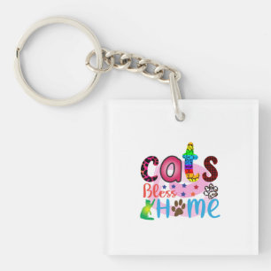 Kat Art Katten Bless Home_2 Sleutelhanger