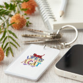 Kat Art Life is beter met een kat Sleutelhanger (Voorkant Rechts)