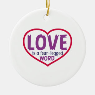 Kat Art Love is een vierledig woord Keramisch Ornament