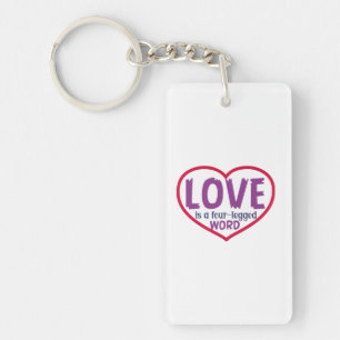 Kat Art Love is een vierledig woord Sleutelhanger