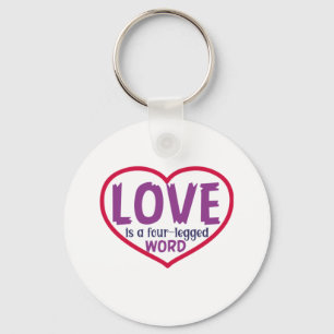 Kat Art Love is een vierledig woord Sleutelhanger