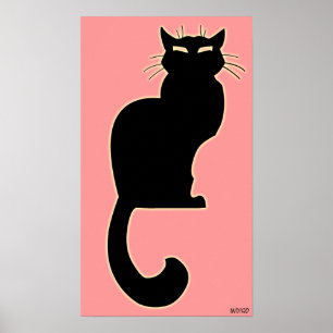 Kat Art Poster Roze kat Lover Prints Posters