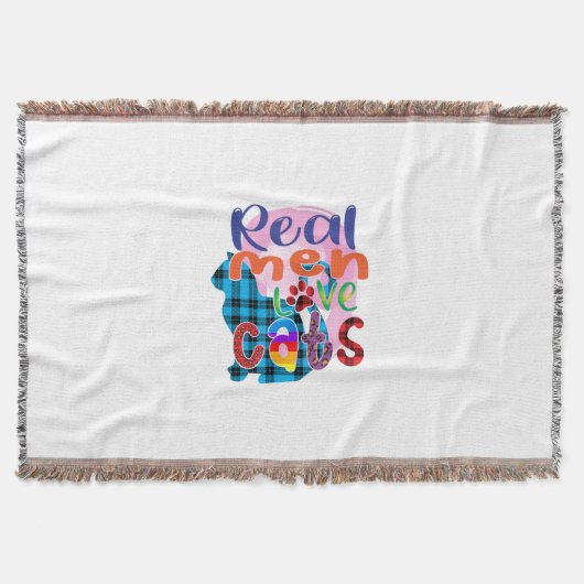 Kat Art Real Mannen Love Cats Deken (Voorkant)