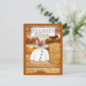 Kat Artisan Baker Bakery Bread Briefkaart (Staand voorkant)