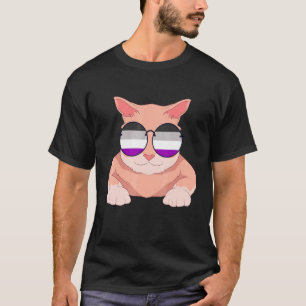 Kat Asexualiteit Vlag Zonnebril Lgbt Ace Trots Ase T-shirt
