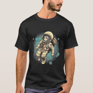 Kat astronaut drijvend in de ruimte t-shirt