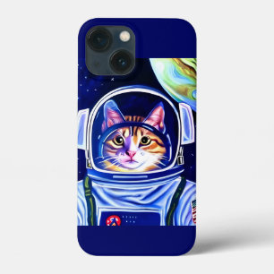 Kat Astronaut in de ruimte iPhone 13 Mini Hoesje