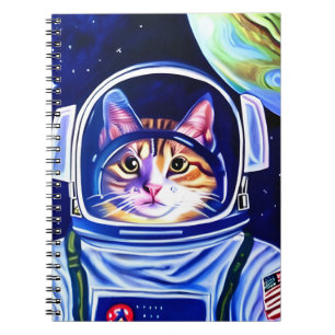 Kat Astronaut in de ruimte Notitieboek