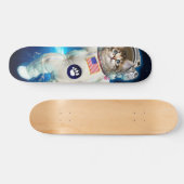 Kat-astronaut in de ruimte skateboard (Horizontaal)