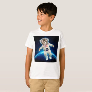 Kat-astronaut in de ruimte t-shirt