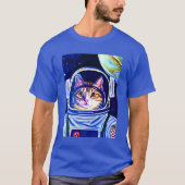 Kat Astronaut in de ruimte T-shirt (Voorkant)