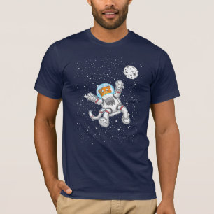 Kat astronaut in ruimtepak grappige astronomie t-shirt
