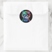 Kat Astronaut in Space Suit en Helmet in Cosm Ronde Sticker (Tas)