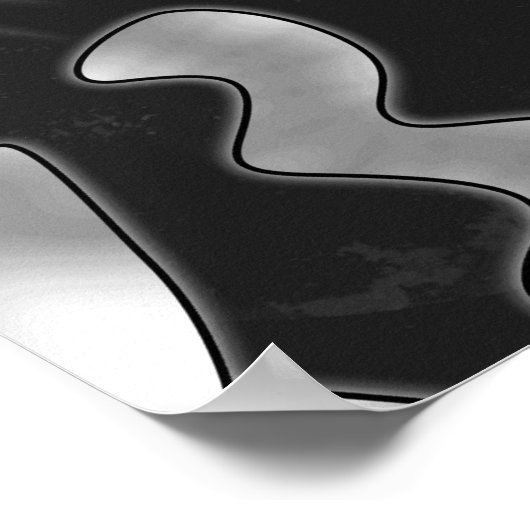 Kat astronaut in zwart-wit. poster (Hoek)