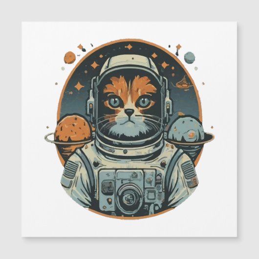 Kat-astronaut op asteroïden (Voorkant)