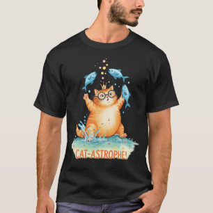 Kat-astrophe Grappige Kat met Vis – Mooie Waterv T-shirt