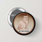 Kat Attitude Ronde Button 5,7 Cm (Voorkant /achterkant)
